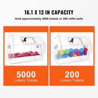 Τύμπανο Κλήρωσης VEVOR από Ακρυλικό, Χωρητικότητα 5000 Εισιτήρια ή ... Τύμπανο Κλήρωσης VEVOR από Ακρυλικό, Χωρητικότητα 5000 Εισιτήρια ή ...