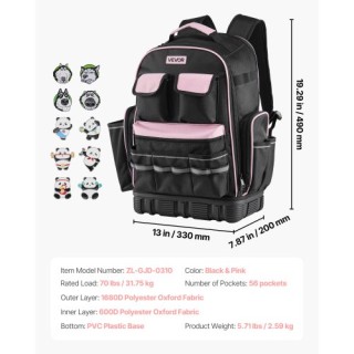 VEVOR Τσάντα Εργαλείων Ανθεκτική με 56 Θήκες για Ηλεκτρολόγους GJBB... VEVOR Τσάντα Εργαλείων Ανθεκτική με 56 Θήκες για Ηλεκτρολόγους GJBB...