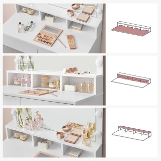 VASAGLE Λευκό Τραπέζι Μακιγιάζ με Ρυθμιζόμενο Καθρέφτη LED και Έλεγ... VASAGLE Λευκό Τραπέζι Μακιγιάζ με Ρυθμιζόμενο Καθρέφτη LED και Έλεγ...