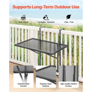 VEVOR Ρυθμιζόμενο Μεταλλικό Τραπέζι Μπαλκονιού 19 x 24 ιντσών FXGZJ...