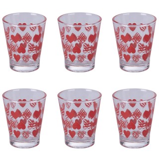 Galileo Σετ 6 ποτηράκια καφέ 90 ml από διάφανο γυαλί με διακόσμηση ...