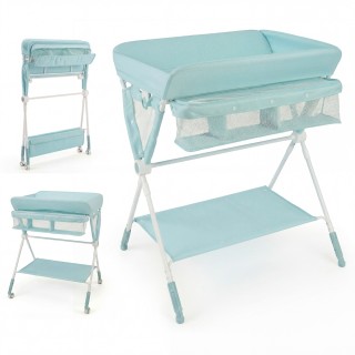 Costway Πτυσσόμενο φορητό τραπέζι αλλαξιέρας με ρυθμιζόμενο ύψος 3 ...