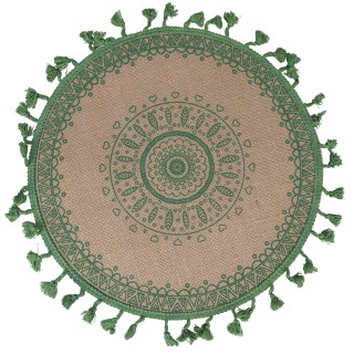 Villa DEste  Σετ 6 τμχ Στρογγυλό σουπλά από γιούτα Green 5918481