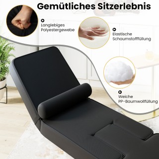 Costway Πτυσσόμενο Gaming Καναπές-Καρέκλα Δαπέδου με Ρυθμιζόμενη Πλ...