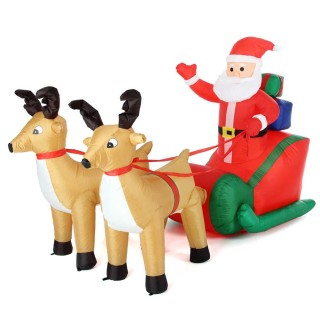 BAKAJI  Φουσκωτός Άγιος Βασίλης σε έλκηθρο με τάρανδους, φώτα LED, ...