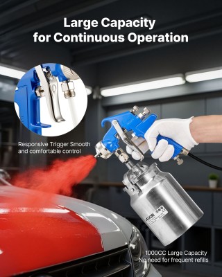 VEVOR Σιφώνιο Αερογράφος Υψηλής Ακρίβειας, 1000cc, 1.8mm Μπεκ, Ιδαν...