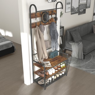 HOMCOM Καλόγερος Εισόδου με Ράβδο, 10 Γάντζους, Πάγκο και Παπουτσοθ... HOMCOM Καλόγερος Εισόδου με Ράβδο, 10 Γάντζους, Πάγκο και Παπουτσοθ...