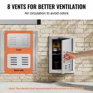 Πόρτα BBQ Νησίδας 356x508 mm Ανοξείδωτη για Εξωτερική Κουζίνα - VEV...