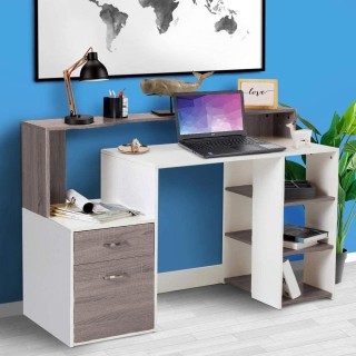 BAKAJI Γραφείο με Συρταριέρα Βιβλιοθήκη Θέση Σαρωτή Τραπέζι Υπολογ... BAKAJI Γραφείο με Συρταριέρα Βιβλιοθήκη Θέση Σαρωτή Τραπέζι Υπολογ...