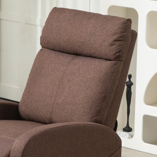 HOMCOM  Πολυθρόνα Χαλάρωσης Ανακλινόμενη με Υποπόδιο από Ύφασμα Εφέ...