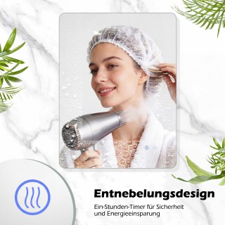 Costway Ορθογώνιος Καθρέφτης 80 x 60 εκ με LED Φωτισμό - Επιτοίχιος...