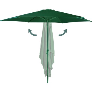 BAKAJI Ομπρέλα Κήπου 3 Μέτρα Πράσινη Στρογγυλή με Κεντρικό Πάλο για...