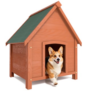 BAKAJI Ξύλινο Σπιτάκι για Σκύλους Εξωτερικού Χώρου με Ανοιγόμενη Στ...