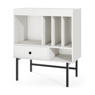 Costway Λευκή Βάση Πικαπ με Θήκες Δίσκων και Συρτάρι JV12760WH Costway Λευκή Βάση Πικαπ με Θήκες Δίσκων και Συρτάρι JV12760WH