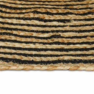 vidaXL Χαλί Φυσικό και Μαύρο 100 x 200 cm Γιούτα 42010740
