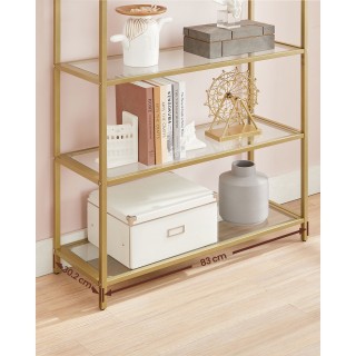 Μεταλλική Καμπυλωτή Ραφιέρα 5 Επιπέδων με Γυαλίνα Ράφια 83 x 30.2 x...