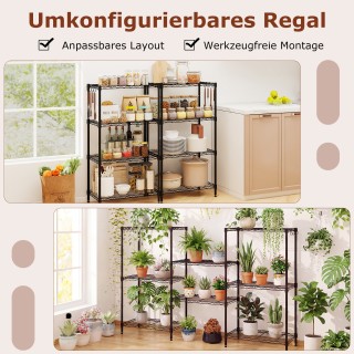 Costway Ρυθμιζόμενη και Πολλαπλών Χρήσεων Μεταλλική Ραφιέρα Βαρέως ...