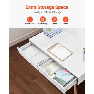 VEVOR Παιδικό Γραφείο με Συρτάρι Ξύλινο Λευκό ETBMSZZFXXCWO9O9H001V0
