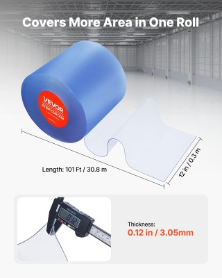 VEVOR Διάφανο PVC Κουρτίνα Ταινιών για Ψυγεία και Αποθήκες JZPVCML1...