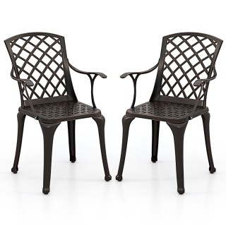 Costway Σετ 2 Καρεκλών Τραπεζαρίας από Χυτό Αλουμίνιο για Εξωτερικ... Costway Σετ 2 Καρεκλών Τραπεζαρίας από Χυτό Αλουμίνιο για Εξωτερικ...