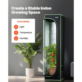 VEVOR Σκηνή Καλλιέργειας Εσωτερικού Χώρου 40 x 40 x 160 cm, 600D Αν...