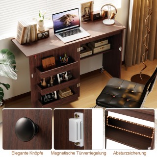 Costway  Διπλής Χρήσης Πτυσσόμενο Τραπέζι Ραπτικής με Σταθμό Φόρτισ...