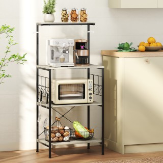 HOMCOM Ράφι Κουζίνας 4 Επιπέδων με Διχτυωτά Πάνελ και 8 Γάντζους Βι... HOMCOM Ράφι Κουζίνας 4 Επιπέδων με Διχτυωτά Πάνελ και 8 Γάντζους Βι...