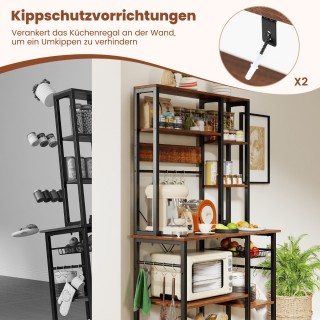 Costway Βιομηχανικό Ράφι Κουζίνας με Πρίζες και USB Συδέσεις 170 x ...