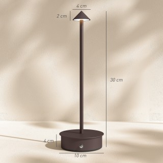 HOMCOM Επαναφορτιζόμενη Επιτραπέζια Λάμπα Αφής με Θύρα USB, Ρυθμιζό...