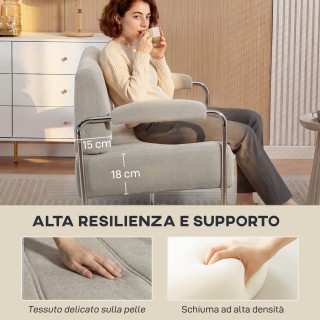 HOMCOM Τριθέσιος Μοντέρνος Καναπές Επενδεδυμένος με Μπεζ Σενίλ, από...