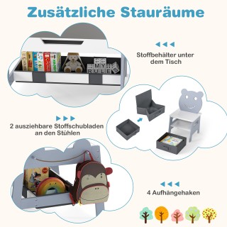 Costway Παιδικό σετ τραπεζιού 5 σε 1 με αναστρέψιμο μαυροπίνακα και...