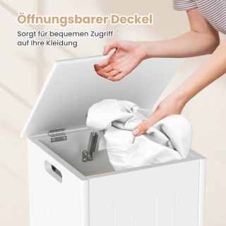 Costway Λευκή Ξύλινη Ελεύθερη Ντουλάπα Ρούχων με Καπάκι και Τσάντα ... Costway Λευκή Ξύλινη Ελεύθερη Ντουλάπα Ρούχων με Καπάκι και Τσάντα ...