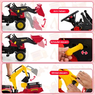 Costway Παιδικό 3-σε-1 Βαγονέτο-Μπουλντόζα με 6 Τροχούς, Αποσπώμενο... Costway Παιδικό 3-σε-1 Βαγονέτο-Μπουλντόζα με 6 Τροχούς, Αποσπώμενο...