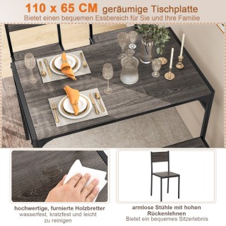 Costway Σετ Τραπεζαρίας 4 Τεμαχίων: Τραπέζι Κουζίνας με 2 Καρέκλες,... Costway Σετ Τραπεζαρίας 4 Τεμαχίων: Τραπέζι Κουζίνας με 2 Καρέκλες,...