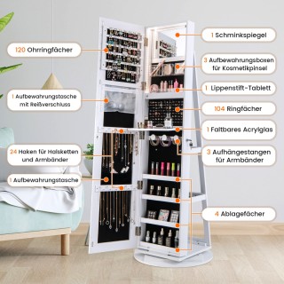 Costway Περιστρεφόμενη Ντουλάπα Κοσμημάτων με Τρίχρωμο LED Φωτισμό ... Costway Περιστρεφόμενη Ντουλάπα Κοσμημάτων με Τρίχρωμο LED Φωτισμό ...