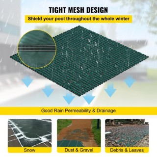 Κάλυμμα Ασφαλείας Πισίνας VEVOR 18x42ft, Πράσινο Δίχτυ για Πισίνες ...