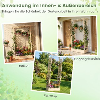 Costway Ζαρντινιέρα με πλέγμα αναρρίχησης, κρεμαστή οροφή και παραβ...