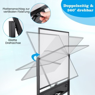 Costway Μαγνητικός Πίνακας Διπλής Όψης με Ρόδες - 120 x 90 cm, Ρυθ... Costway Μαγνητικός Πίνακας Διπλής Όψης με Ρόδες - 120 x 90 cm, Ρυθ...