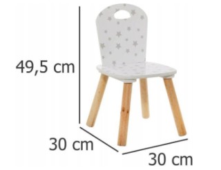 Atmosphera Παιδική καρέκλα, λευκή με γκρι αστέρια 127153D Atmosphera Παιδική καρέκλα, λευκή με γκρι αστέρια 127153D