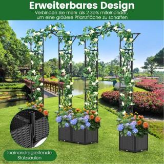 Costway Δί σε 1 Αψίδα Κήπου με Κασπώ από Ανθεκτικό Μέταλλο και Πλα... Costway Δί σε 1 Αψίδα Κήπου με Κασπώ από Ανθεκτικό Μέταλλο και Πλα...