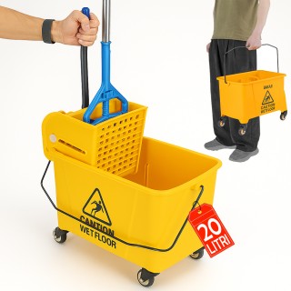 BAKAJI Επαγγελματικό Καρότσι Καθαρισμού με Κάδο 20 Λίτρων και Ρόδες... BAKAJI Επαγγελματικό Καρότσι Καθαρισμού με Κάδο 20 Λίτρων και Ρόδες...