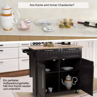 Costway Κουζινοκαρότσι με Συρτάρια και Ντουλάπια 94 x 45,5 x 94,5 c... Costway Κουζινοκαρότσι με Συρτάρια και Ντουλάπια 94 x 45,5 x 94,5 c...