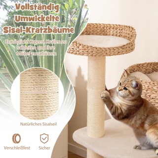 Costway 104 εκ Ξύλινο Καταφύγιο Γάτας με Καλάθι και Στύλους Sisal -... Costway 104 εκ Ξύλινο Καταφύγιο Γάτας με Καλάθι και Στύλους Sisal -...