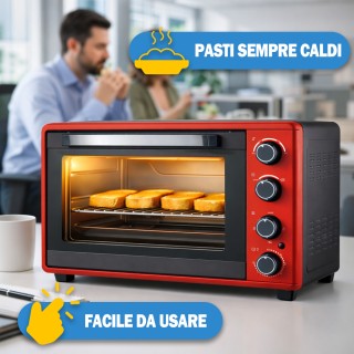 BAKAJI Ηλεκτρικός Αερόθερμος Φούρνος 52L Κόκκινος 2000W με Ταψί και...