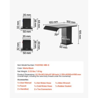 VEVOR Μπαταρία Μπανιέρας, 3 Οπές, Κρουνός Καταρράκτης, Σετ Βρύσης γ... VEVOR Μπαταρία Μπανιέρας, 3 Οπές, Κρουνός Καταρράκτης, Σετ Βρύσης γ...