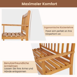Costway Ξύλινος διθέσιος πάγκος κήπου από ακακία, αντοχή έως 360kg... Costway Ξύλινος διθέσιος πάγκος κήπου από ακακία, αντοχή έως 360kg...
