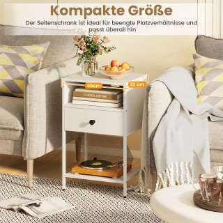 Costway Βιομηχανικό Κομοδίνο με Σταθμό Φόρτισης και Άνοιγμα Ραφιού,...