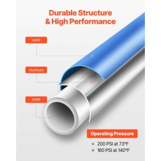 VEVOR  Σύστημα Αεροσυμπιεστή 3/4 x 200FT HDPE-Αλουμινίου Μπλε  YSKQ...