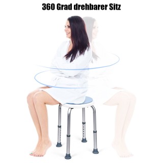 Costway  Περιστρεφόμενο Μπλε Κάθισμα Ντους - Ρυθμιζόμενο σε Ύψος, Κ...