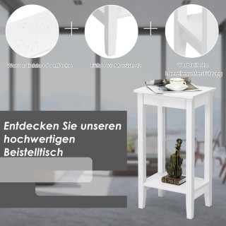 Costway Πρακτικό και Σταθερό Βοηθητικό Τραπέζι με Δύο Ράφια και Ξύλ...